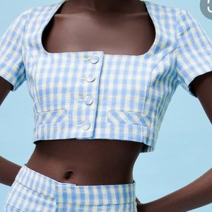 Zara Gingham Top